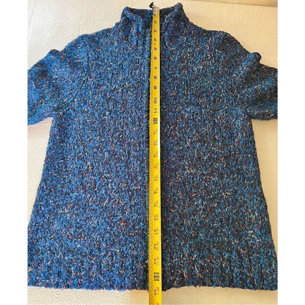 Christopher & Banks Women's Zip-Up Sweater Blue Confetti Knit Size Small - Picture 7 of 7